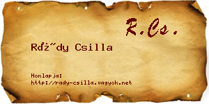 Rády Csilla névjegykártya